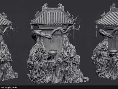 Black Myth Wukong Black Wind Mountain Land Temple Low-poly 3D model