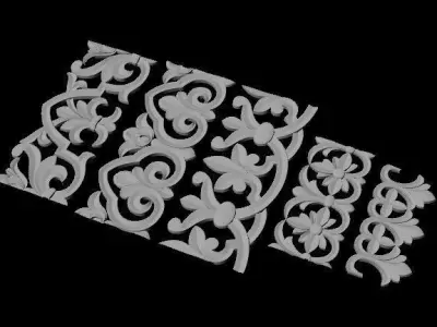Central decor ornament for furniture 3D model 1119