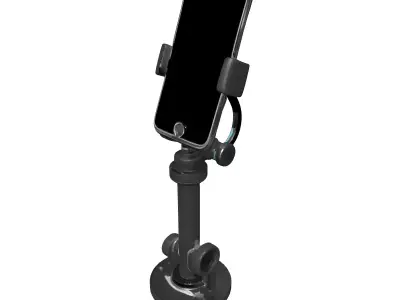 Adjustable Phone Stand with Smartphone Low-poly 3D model