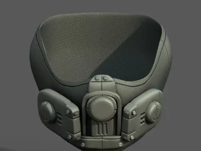 Gas masm respirator scifi futuristic 3d model  Low-poly 3D model