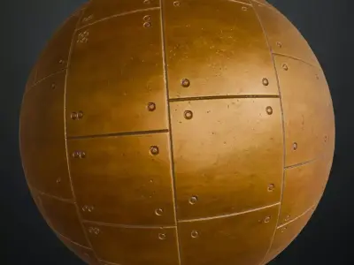 Orange Sci-Fi Wall PBR Seamless Texture