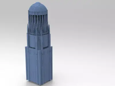 Sci fi City Dome tower tall 3D 3D model