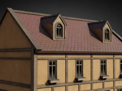 German yellow house 3D model