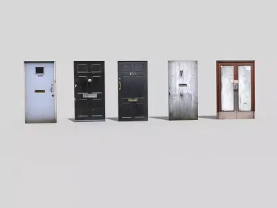 low poly doors pack 2 Low-poly 3D model