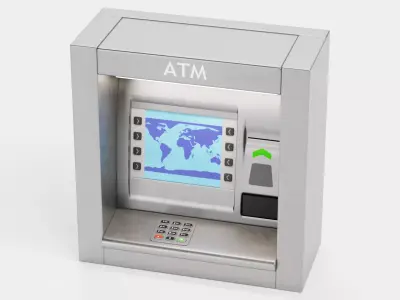 ATM Machine - Wall Mount Bank Terminal Low-poly 3D model