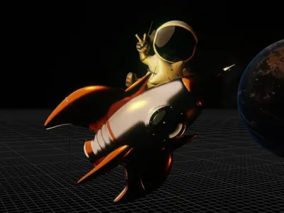 Cute astronaut preset 3D model