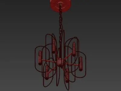 Glass Loop Chandelier 3D model