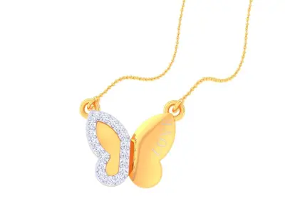 Kids Butterflies Pendants 3dm STL OBJ FBX Renders Details 3D print model