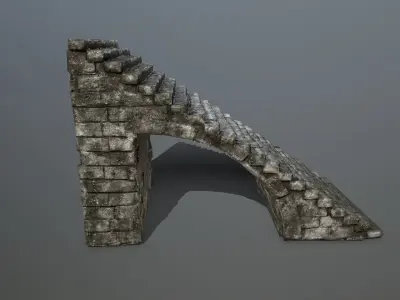 stairs stone staircase Low-poly 3D model