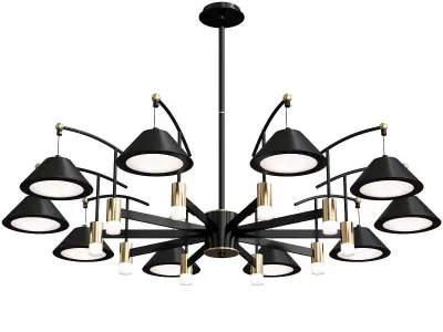 Ardis modern chandelier gold 3D model