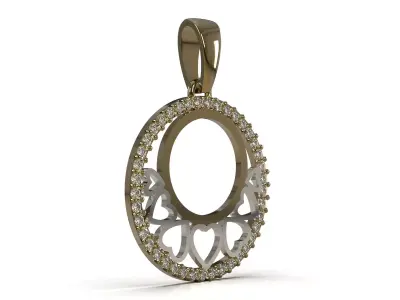 Circle of Love and Hidden Hearts CAD  Pendant jp0416 3D print model