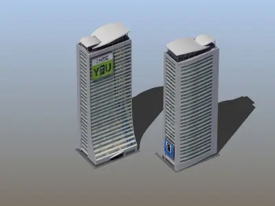 Skyscraper Building Low-poly 3D model