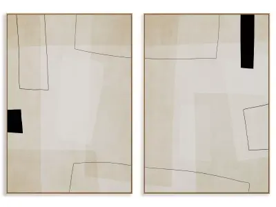 Abstract Painting Frame set 3D model 415