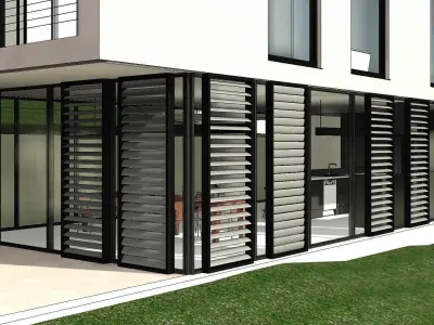 Vertical Sun Screen Louvre Panels 3D model