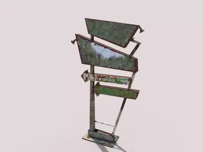 Worn Motel Sign 3D model