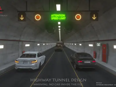  HIGHWAY OTOBAN TUNNEL DESIGN Low-poly 3D model