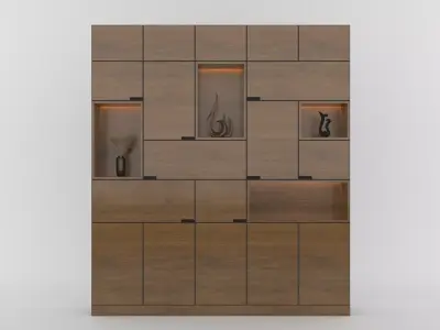 Wooden Cabinet Furniture Low-poly 3D model purchase