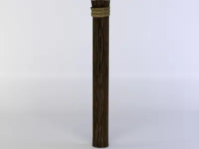 Fence segment pole Low-poly 3D model