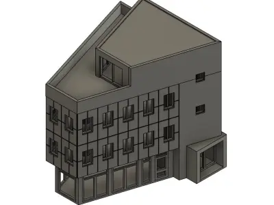Triangle City House - H0 Scale 3D print model