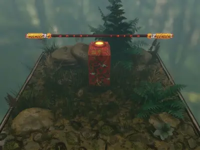 Monkey King-Sun Wukong Bo and Weapon Rack Low-poly 3D model