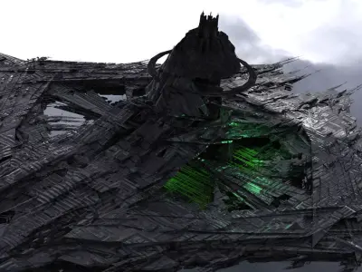 Dark Toxic Cyborg array 3 Low-poly 3D model