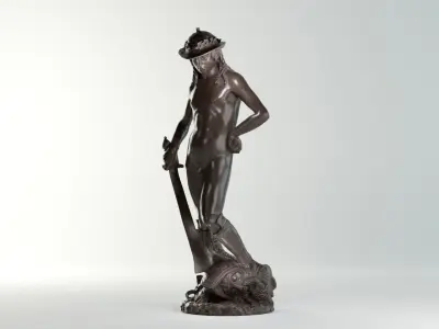 David Donatello Sculpture VR AR Mobile-ready Game-ready Low-poly 3D model