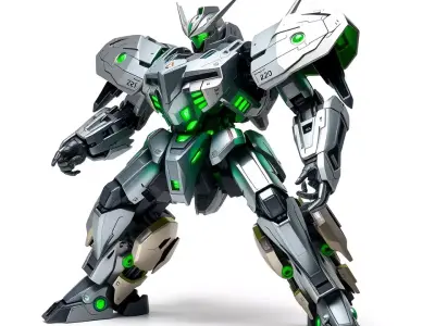 Futuristic Mech Warrior model pack Low-poly 3D model