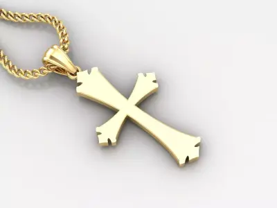 Light Gold 18K Cross Pendant 1CP009 3D print model purchase