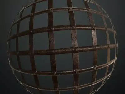 Rusted Iron Prison Bars Metal PBR Seamless Texture