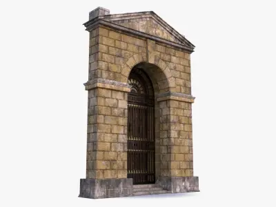 arched Door 0001 Low-poly 3D model