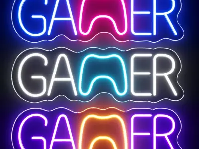 Gamer Neon Sign 3D model