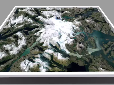 Mountain landscape Gran Campo Nevado Chile 3D model