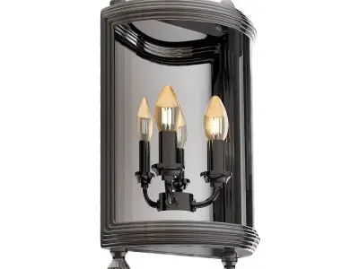 Lennon wall light fixture with three candles 3D model