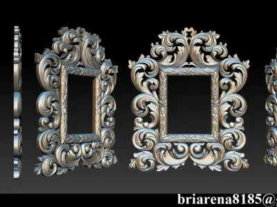 3D Frame - Wood Carving STL Model for CNC Router 3D print model