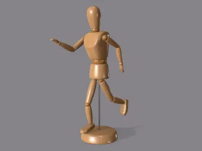 Wooden Dummy Low-poly 3D model