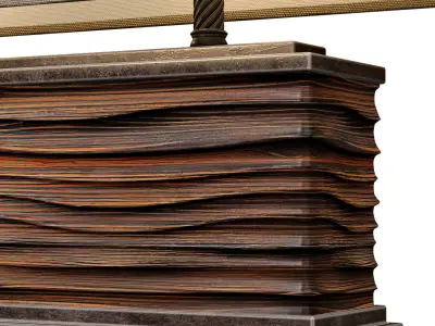 Large Modern Solid Wood Wave Loft style European Table Lamp 3D model