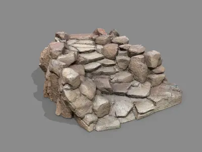 Old Rock Stairs Low-poly 3D model buy