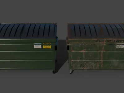Industrial Garbage Dumpster Low-poly 3D model