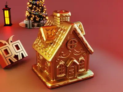 Frosted Christmas Ginger House 3D print model