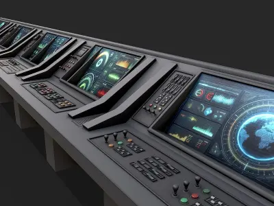 Control Desk 3 Low-poly 3D model