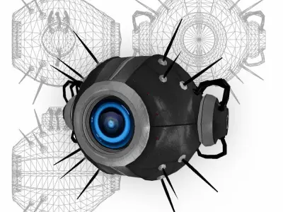 Drone Sci-fi low poly Low-poly 3D model