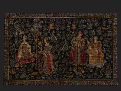 Embroidery Tapestry Low-poly 3D model
