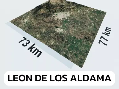 Leon de los Aldama Mexico City Landscape 3D Model 3D model