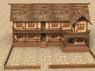 Medieval house fifteen 12 Low-poly 3D model