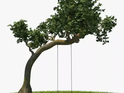 Tree Swing Low-poly 3D model