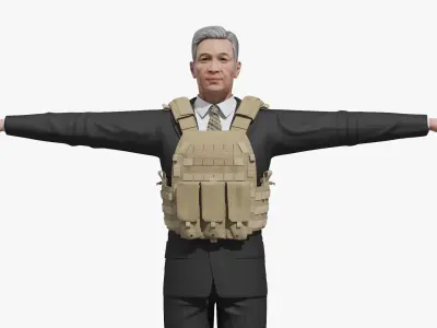 Senior Executive in Tactical Vest 3D model