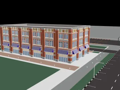  Multi Family Mixed Use Building 3D model 3D model
