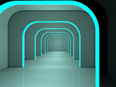 Sci Fi Corridor 3D model 37