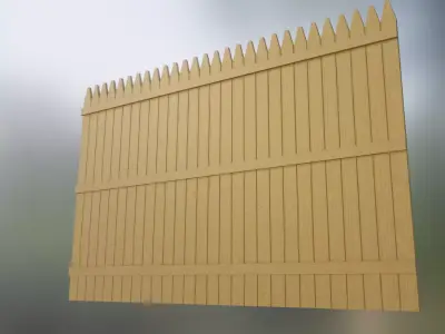 Spruce Fence  Low-poly 3D model