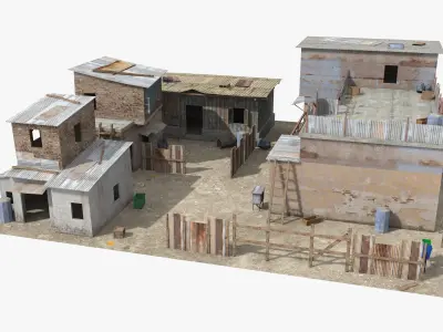 26 Slum Collection Low-poly 3D model